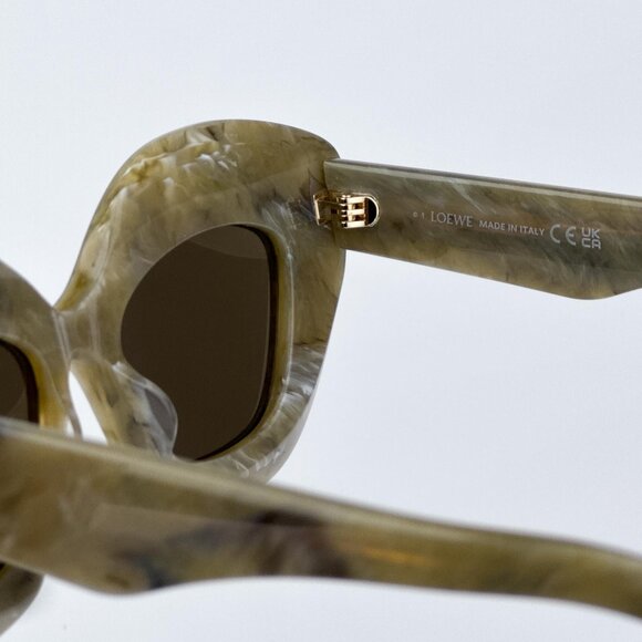 Loewe ANAGRAM LW40127I 60E Women NEW AUTHENTIC Sunglasses Green Brown Cat Eye - Picture 7 of 9